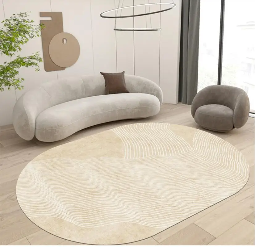Современный скандинавский большой ковер для гостиной овальной формы