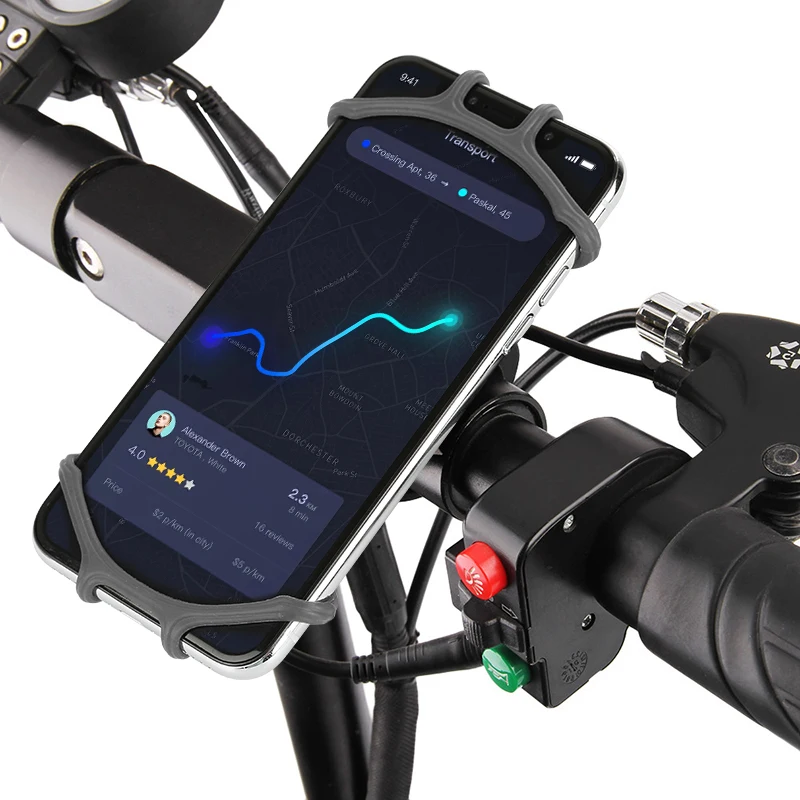 

Bike Phone Holder Silicone Adjustable Pull Button Anti-shock Phone Holder Mount Bracket Fork For Bicycle Phone Holder Phone 7