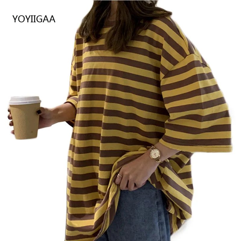 

Striped Women T-Shirt O-neck Short Sleeve Female T Shirt Fashion Chic Ladies Tee Tops Summer Casual Women's Tshirts Basic Tops