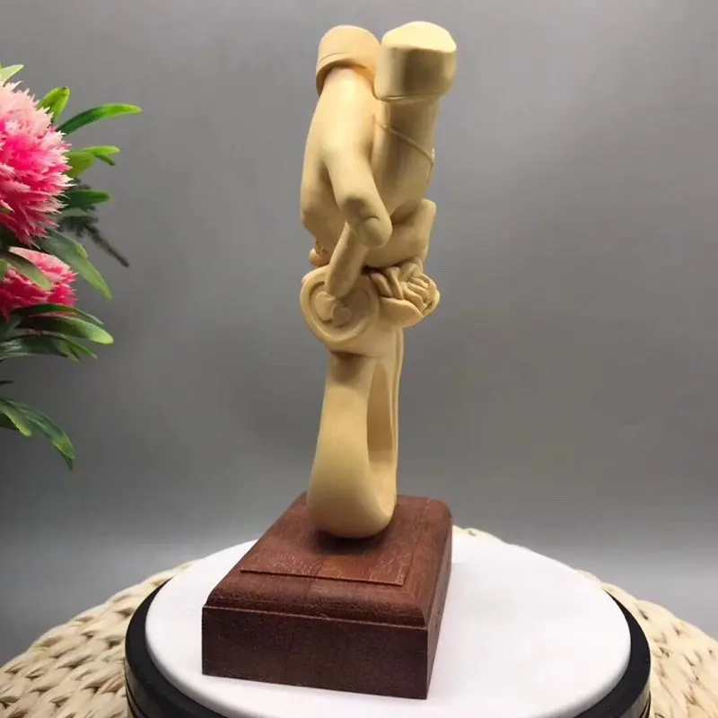 Свадебная статуя из массива дерева для пар украшение дома ручной работы в