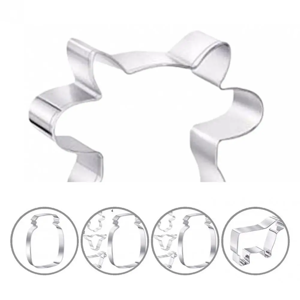 

Eco-Friendly Fashion Cute Cow Face Cookie Cutters Stainless Steal Biscuit Cutters Compression Resistance Party Supplies