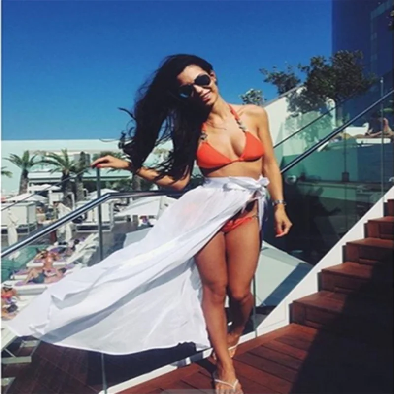 

Womens Swim Wear Bikini Cover Up Sheer Beach Mini Wrap Skirt Sarong Pareo Shorts Summer Beachwear