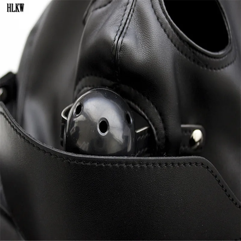 Маска-капюшон из искусственной кожи с открытыми глазами и 2 отверстиями |