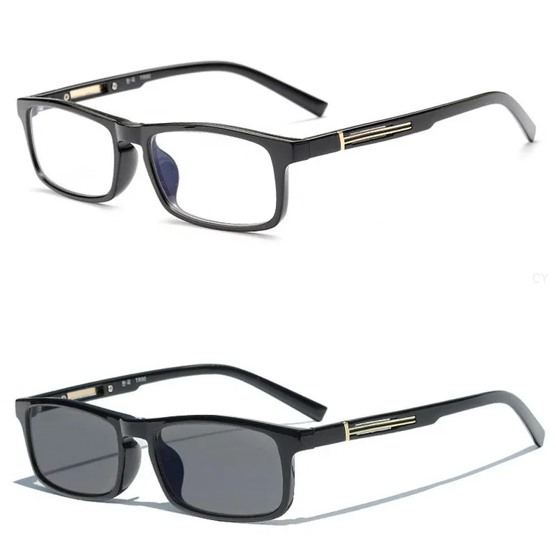 Высококачественные модные квадратные солнечные очки для фотохромной пресбиопии