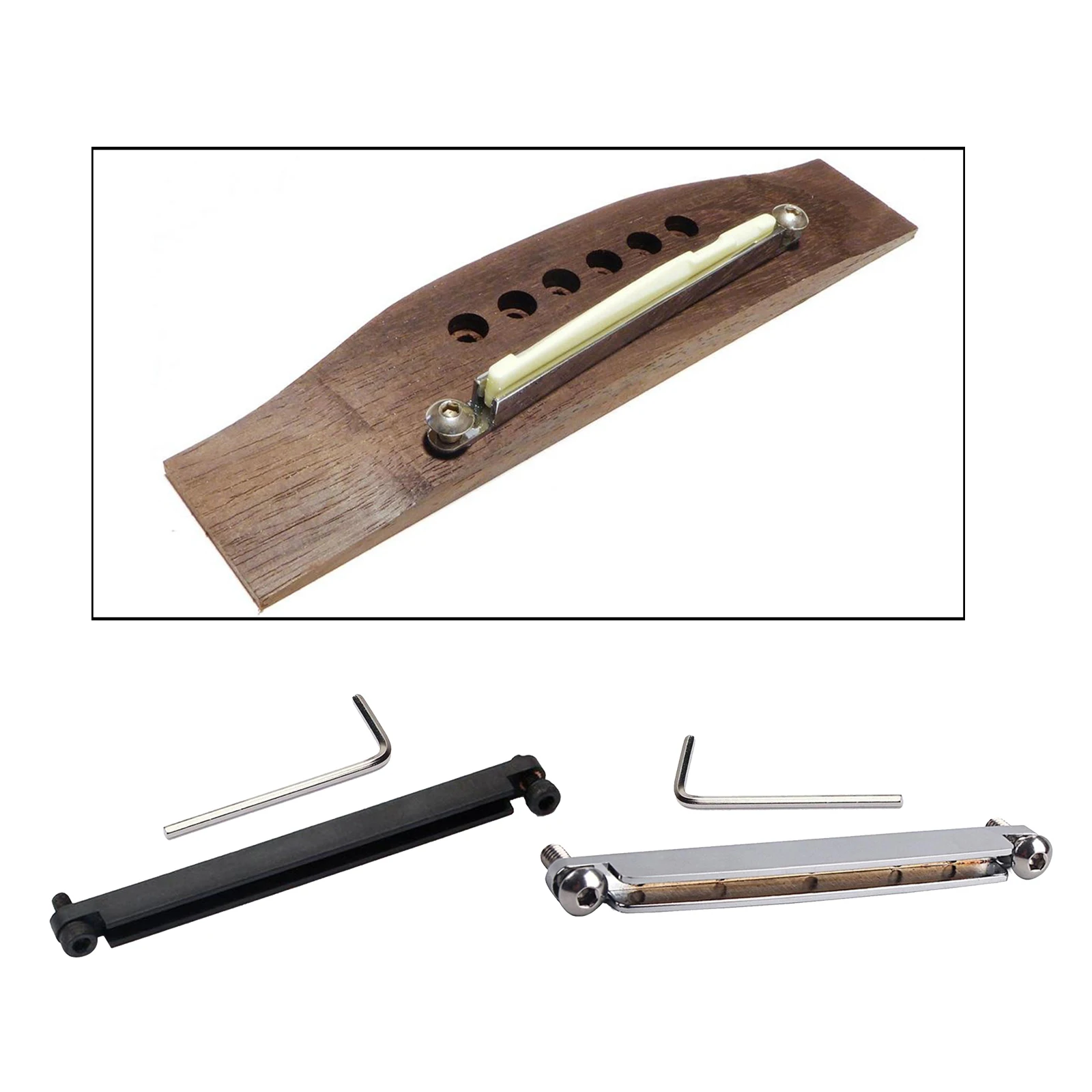 

1PC 6-Strings Guitar Adjustable Saddle Rail Heighting with Hex Driver Replacement Dirty Old Accessory