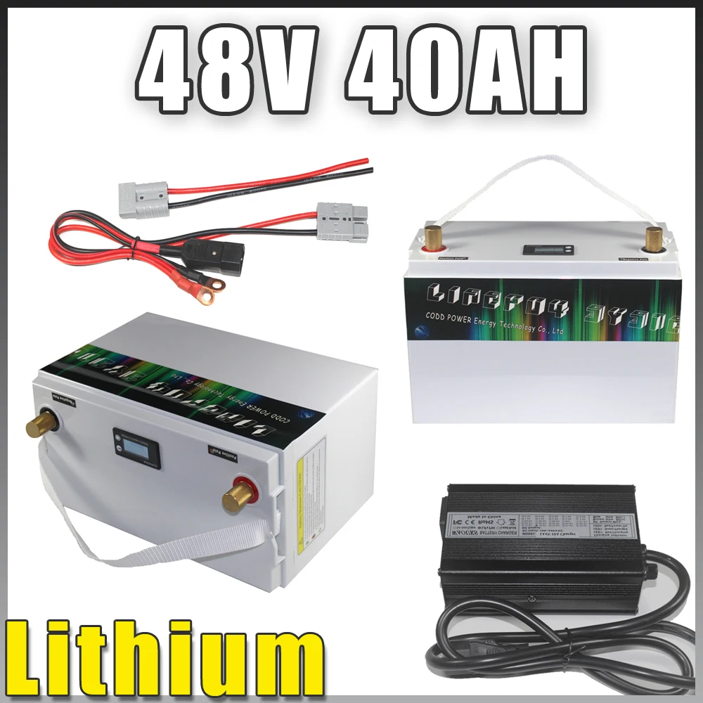 Литиевая аккумуляторная батарея 48 В 40 А ч ЖК-дисплей водонепроницаемость IP68