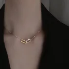 Женское ожерелье с цепочкой до ключицы, модное прямое ожерелье из нержавеющей стали s925