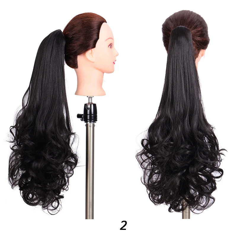 Конский хвост парик женский длинные вьющиеся волосы большая волна синтетический