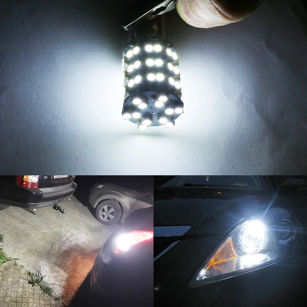 20 шт. BAY15D 1157 LED 60 SMD 3528 Светодиодные лампы белые супер яркие автомобильные задние