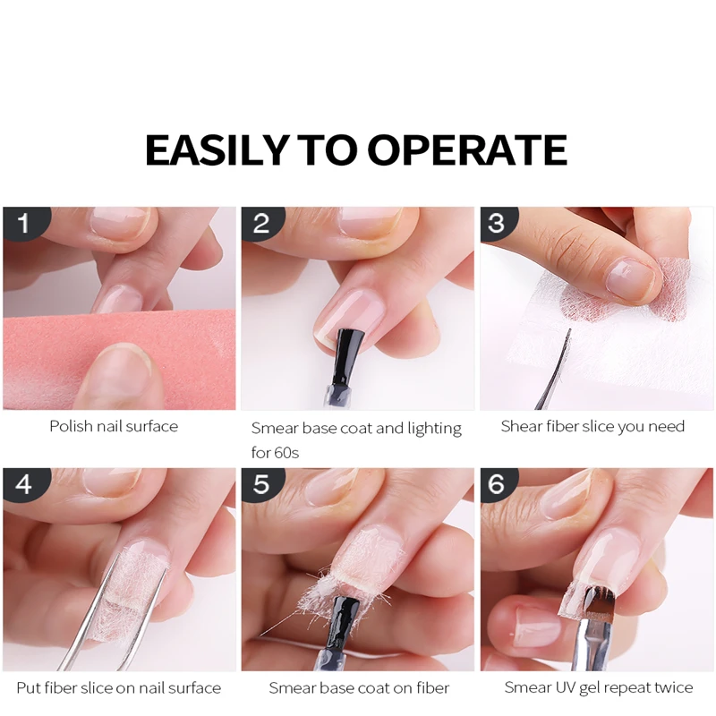 10 шт. наращивание ногтей из стекловолокна для УФ-геля наращивания французского