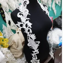 1 пара, Кружевная аппликация, длинный вырез, воротник, Аппликации, вышивка, кружевная отделка, ткань, шитье, пэчворк, сделай сам, ремесло