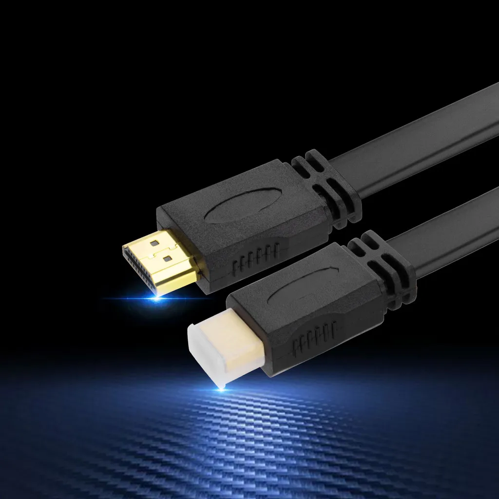 1 4 V Высокая Скорость 1.4a HDMI видео аудио плоский кабель HD ТВ-Черный беспроводная