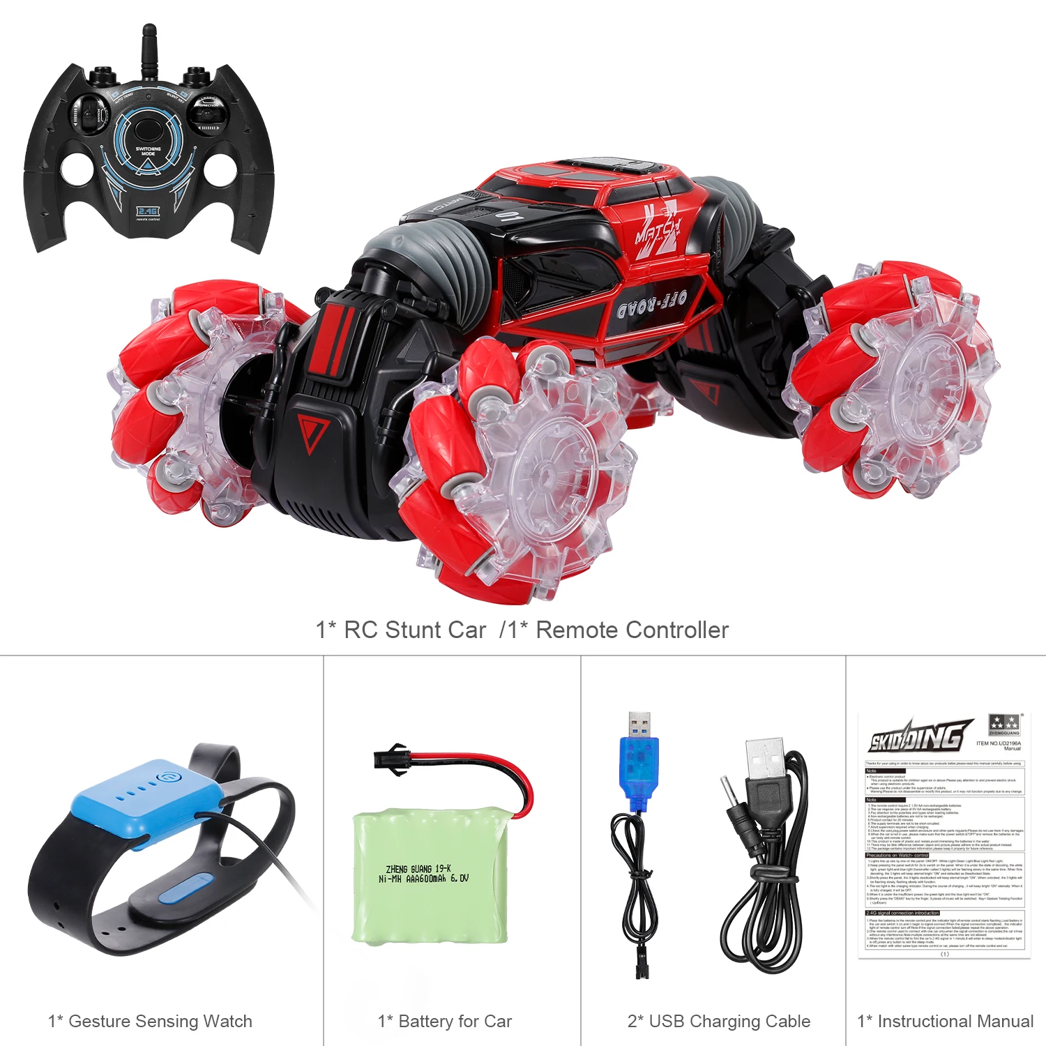 GoolRC 4WD RC трюк автомобиль часы Датчик жестов управление деформируемый электрический RC Дрифт автомобиль трансформатор автомобиль игрушка для ребенка с светодиодный светильник