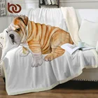 BeddingOutlet хипстерское Флисовое одеяло с принтом в виде собаки, одеяла с бульдогом x 150 см, для кровати