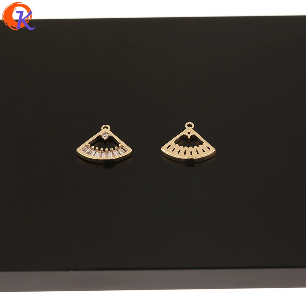 

Cordial Design 20Pcs 12*13MM Jewelry Accessories/Hand Made/Genuine Gold Plating/Sector Shape/Earring Findings/DIY/CZ Charms