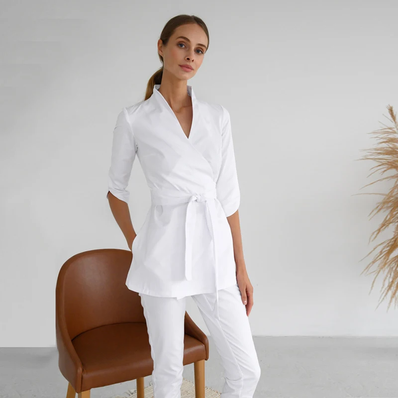 Женская Рабочая Униформа для больницы красоты комплекты униформы медсестер