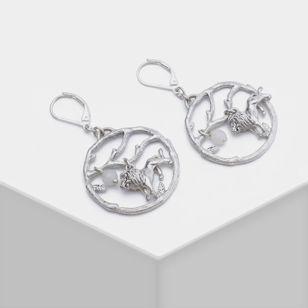 

AMORITA Design Vintage Metal Lion King Unisex Wonderland Drop Earrings