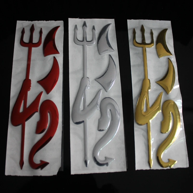 

3D обоих концах для подключения внешних устройств к автомобильной Стикеры в виде маленького дьявола, персонализированные наклейки для авто...