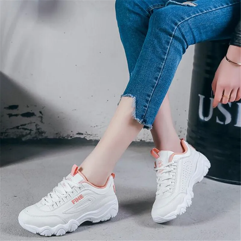 

Spring and autumn new ins super fire ulzzang tide thick white shoes female Harajuku student leisure movement Sneakers shoes