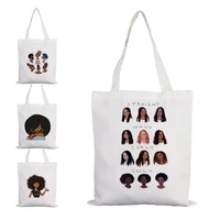 black girl vintage bag womens shopping transparent shoulder woman korean customizable burlap logo canvas reusable gothic bags