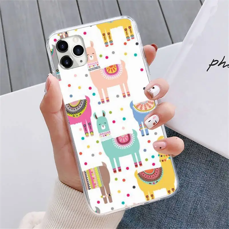 

Cute Llama Alpaca Animals Cartoon Phone Case For iphone 12 5 5s 5c se 6 6s 7 8 plus x xs xr 11 pro max mini