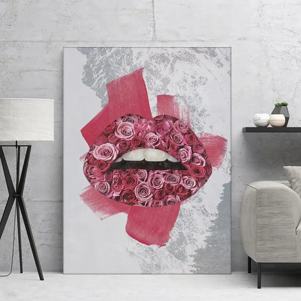 

Canvas Picture Rose Red Lips Posters And Prints Wall Art Canvas Drop Shipping Decoration Maison Tableau Peinture Sur Toile
