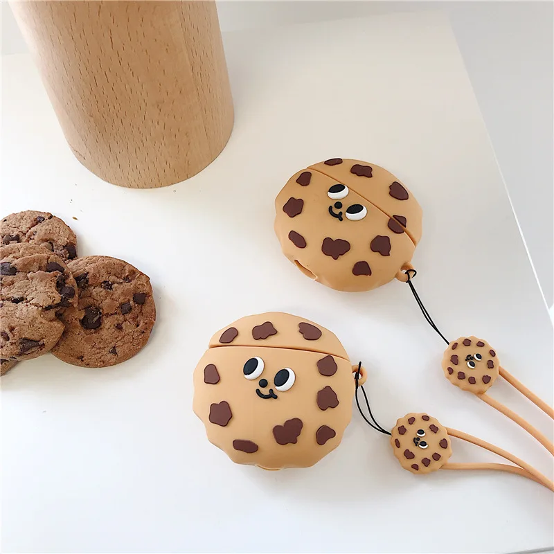 

3D Chocolate Chip Cookie Case for Airpods Pro Cover Silicone Earphone Case Cover for Airpods 1/2 Case Air Pods Accessories