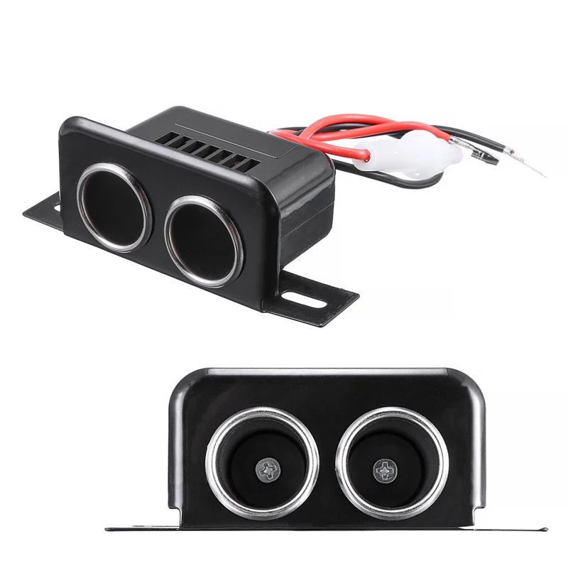 12 В двойная мотоциклетная розетка черная зажигалка адаптер питания для