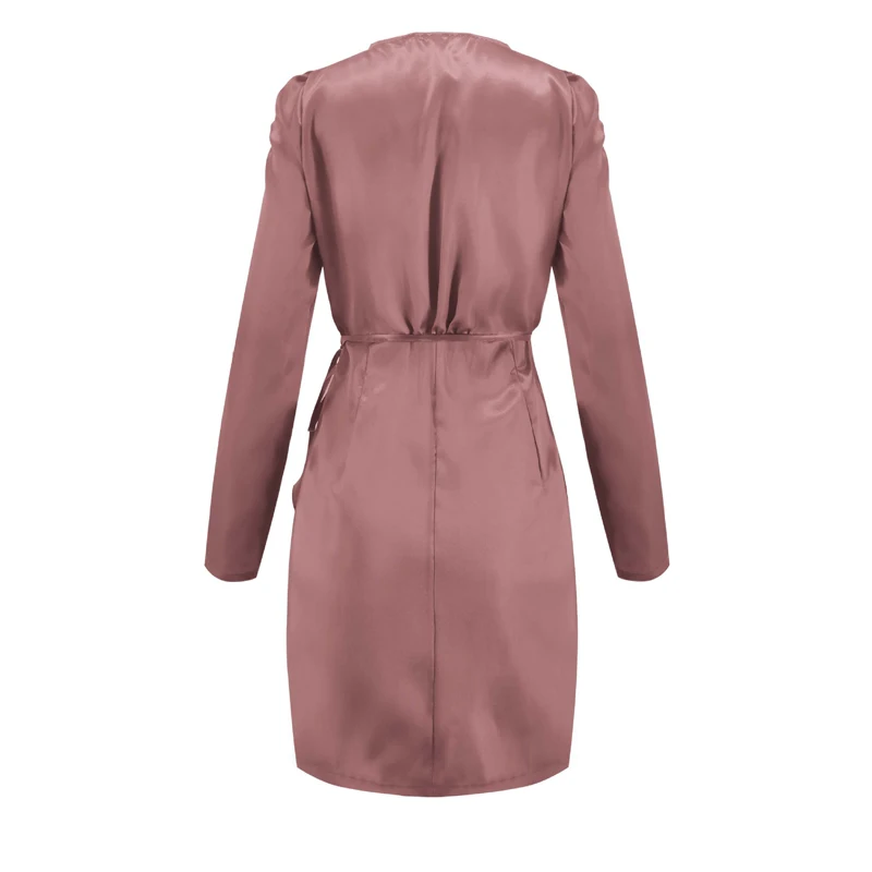 Женская одежда трикотажное платье миди с длинным рукавом и поясом женское