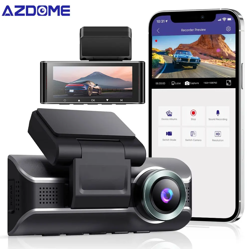 Видеорегистратор AZDOME 4K Wi-Fi ADAS 2160P ночное видение | Автомобили и мотоциклы