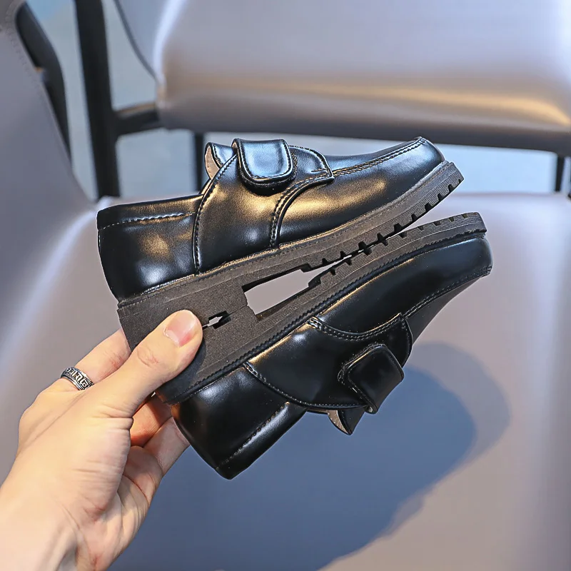 

Детская мягкая и удобная дышащая обувь для выступлений, Маленькая кожаная обувь для мальчиков и девочек, черная кожаная обувь для школы