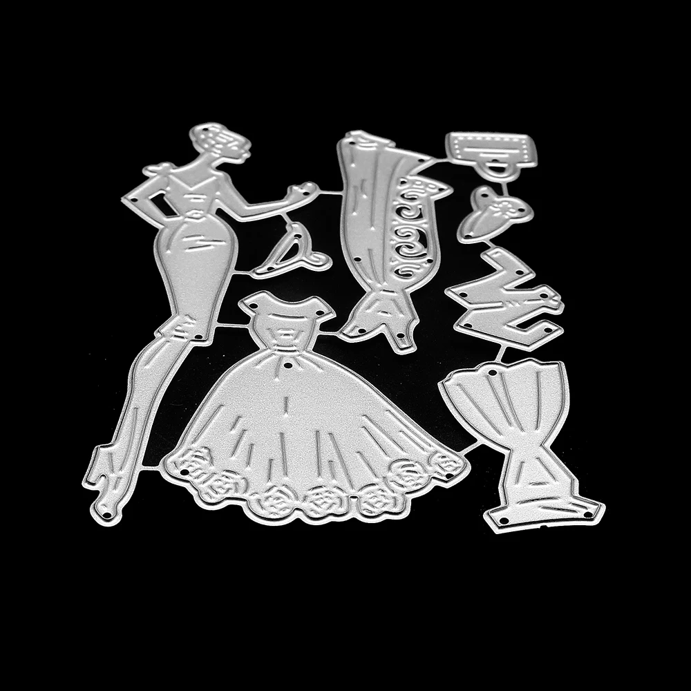 Платье трафарет Женщины Металлические Вырубные штампы для скрапбукинга альбом