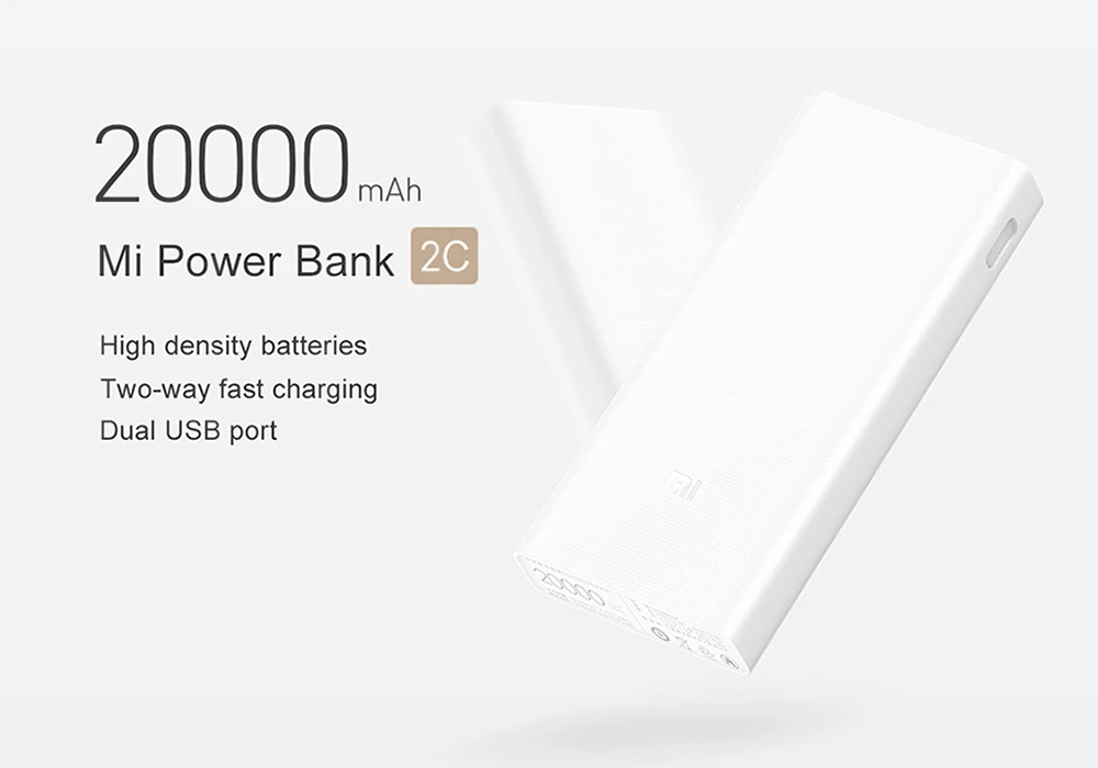Внешний аккумулятор Xiaomi, 20000 мА/ч, 2C, внешний аккумулятор, портативная зарядка, двойной USB QC3.0Mi, 20000 мА/ч, внешний аккумулятор, зарядное устройство для телефона