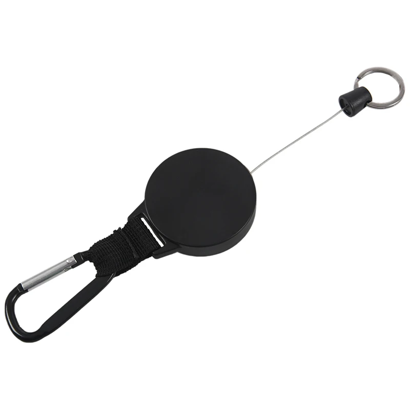 

Heavy Duty Retractable Key Chain & Badge Reel Holder Carabiner Clip - Swivel-Back Extractable - Great for Swipe ID Cards or USB