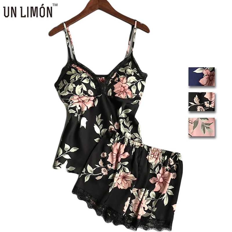 Шелковые пижамы для женщин атласные сексуальные милые пижамные комплекты