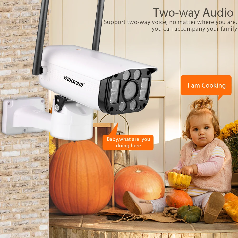 WANSCAM K25 PTZ 1080P IP камера 4 инфракрасного света Открытый водонепроницаемый Обнаружение движения Дистанционное управление беспроводной 4X зум безопасности