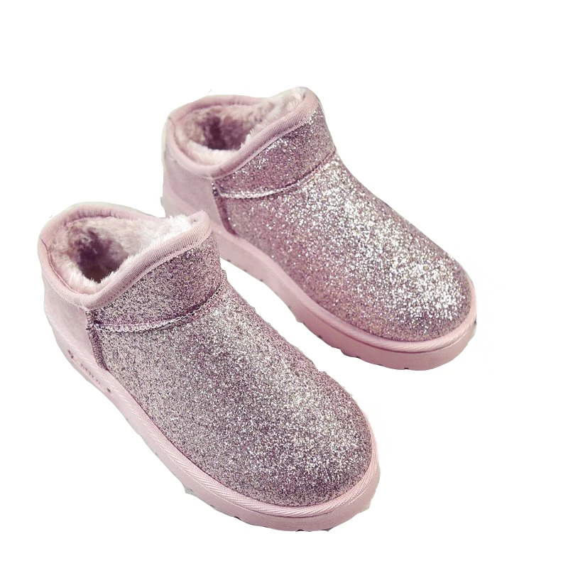 

Snow Boots Woman 2020 Winter Women Ankle Boot Sequins Fashion Non-slip Flat Booties Keep Warm Ladies Shoes Botas mujer NVXUE23