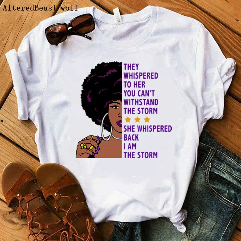 

2020 I Am The Storm Summer New Fashion T-Shirt Black Strong Cool Women Casual Short Sleeve O-neck T shirt Top Tees Female