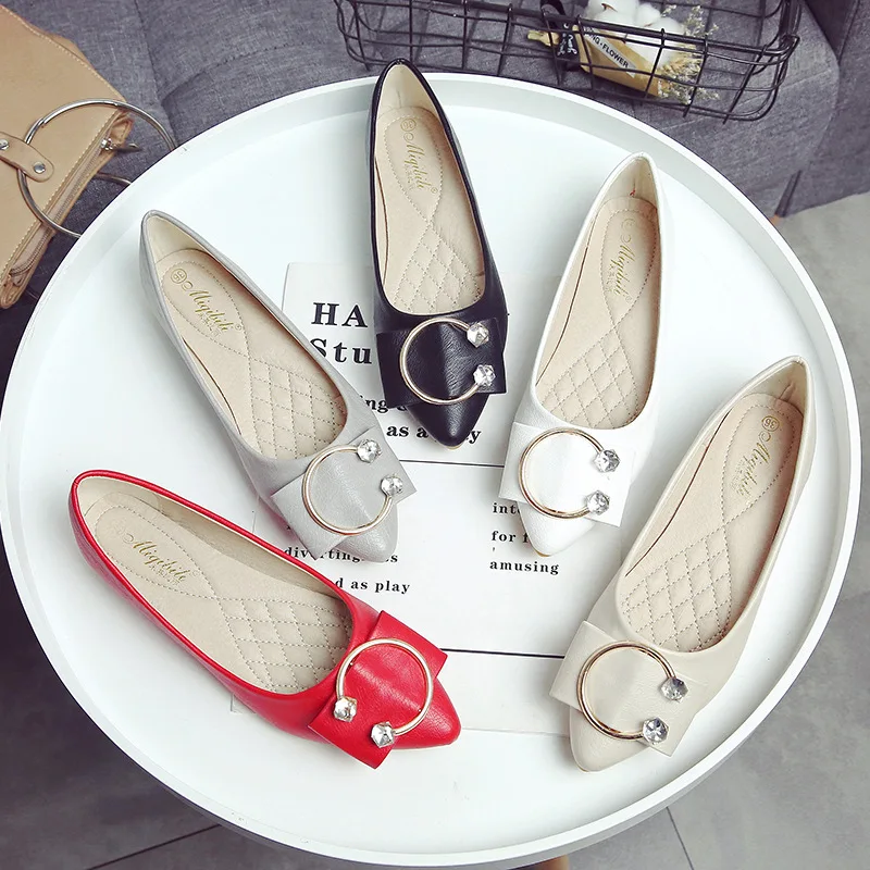 Женские туфли на плоской подошве из ПУ кожи|Обувь без каблука| |