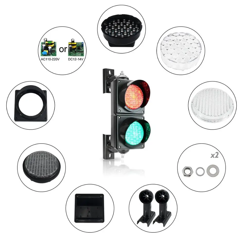 Красный зеленый светофорный светильник 100 мм с паутинным объективом|Светофор| |