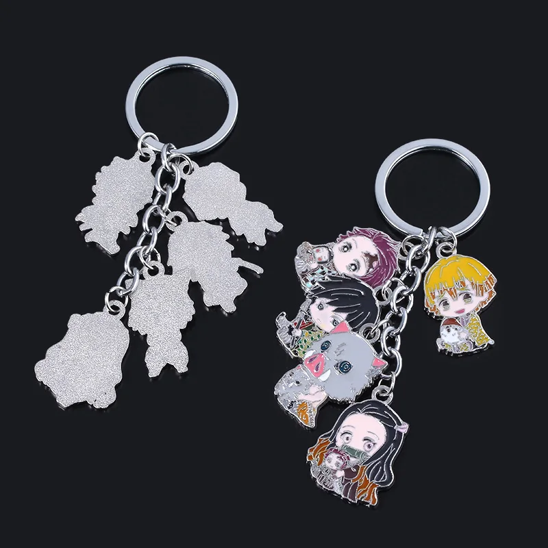 

Anime Demon Slayer Cartoon Figure Keychain Protagonist Kamado Tanjirou Kamado Nezuko Charm Key Chain for Women Men Jewelry Gift