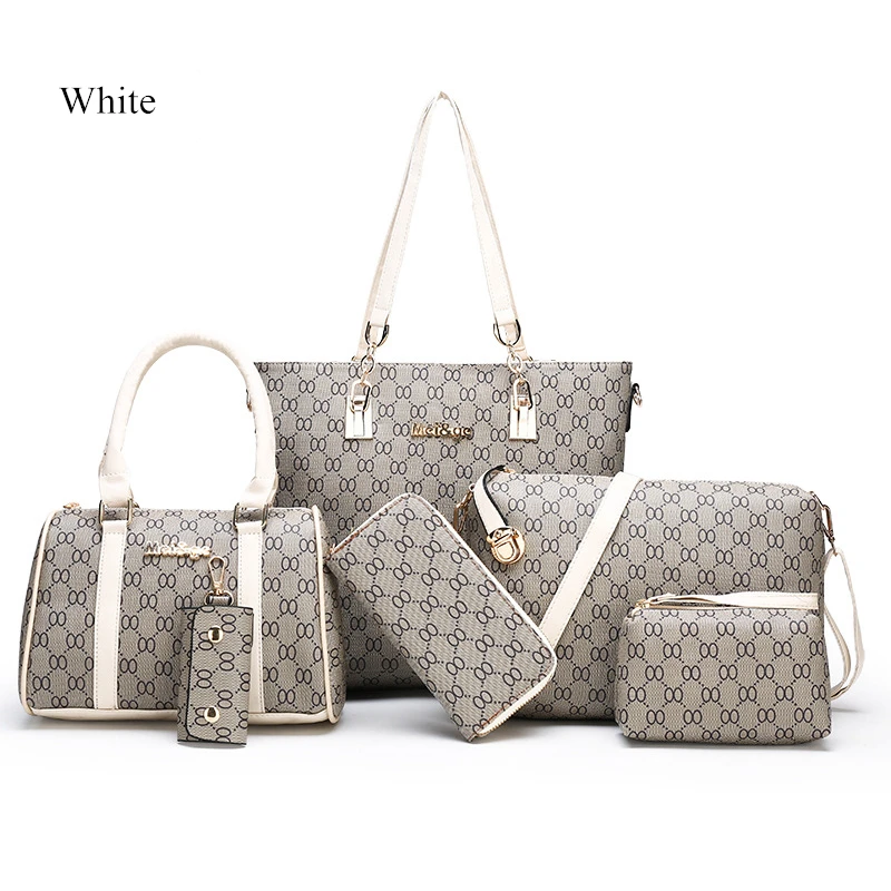 2019 новые женские Сумки из искусственной кожи 6 комплектов модные дизайнерские