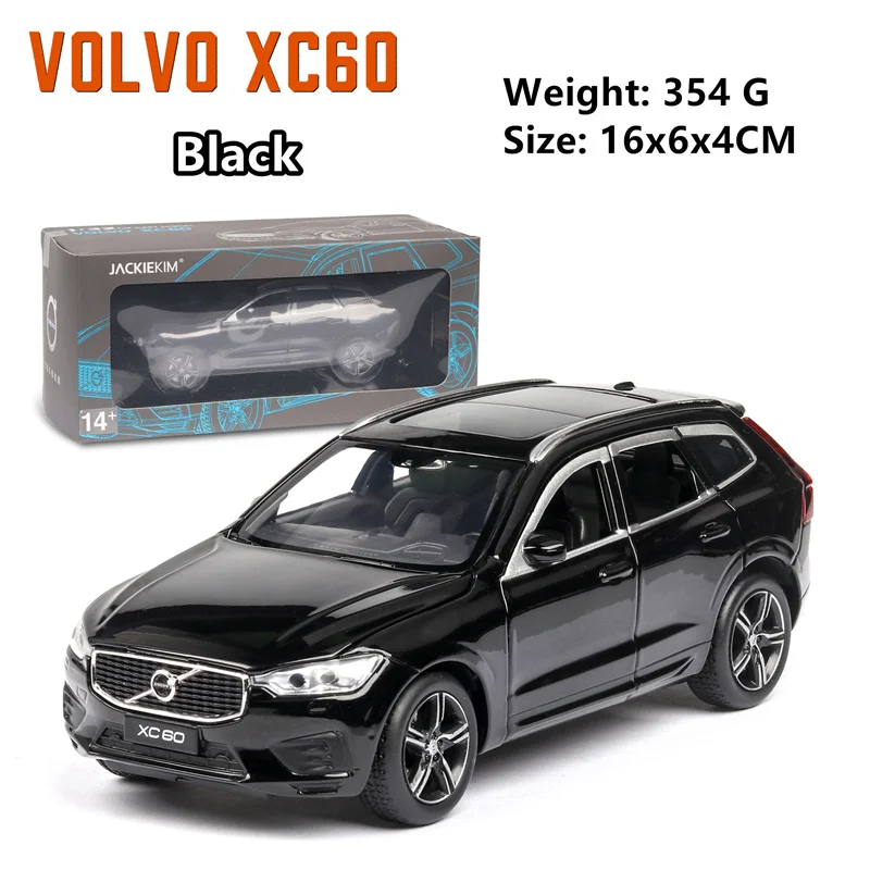 Черный 1:32 Volvo xc60 внедорожник симулятор звук и светильник игрушка модель автомобиля коллекция подарок Выдвижной Автомобиль - Цвет: Черный