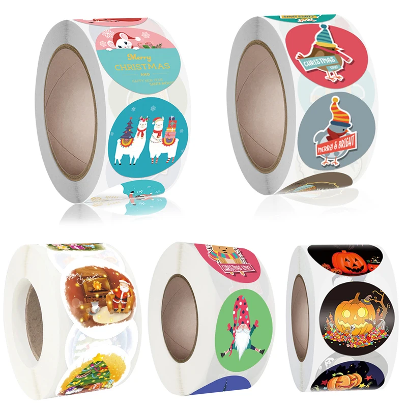 

Наклейки в виде Санта-Клауса, 500 шт., дюйма