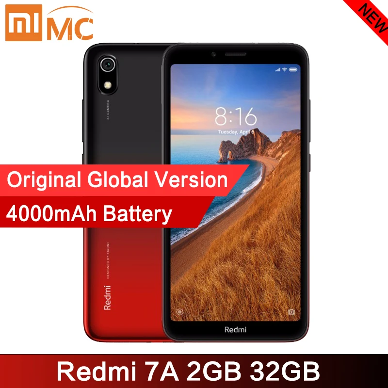 Оригинальный Смартфон Xiaomi Redmi 7A 2 ГБ 32 HD дисплей 5 45 дюйма Восьмиядерный процессор