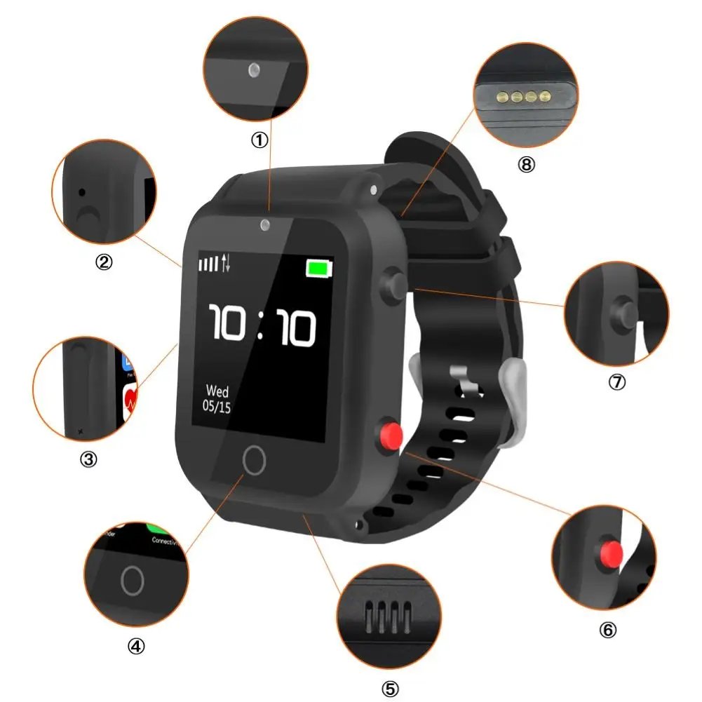 S88 Touch Screen GPS Positioning Camera Phone Call Smart Watch for Older Parents | Электроника
