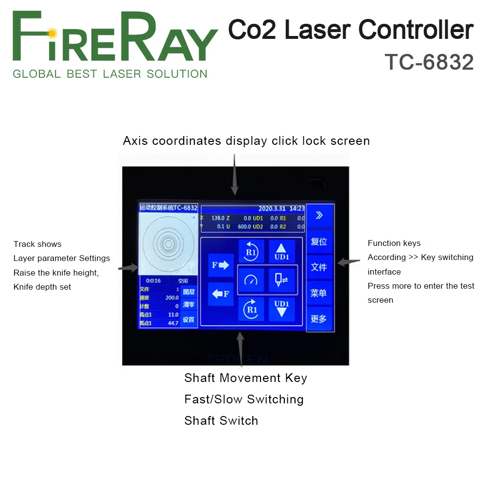 FireRay Trocen Vibration Knife Latest Control System TC-6832 Easy to Operate 7inch Touch Screen | Инструменты