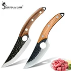 Сербские ножи из нержавеющей стали, нож для обвалки мяса, кованый нож ручной работы с костяной ручкой, походный кухонный нож шеф-повара для кемпинга