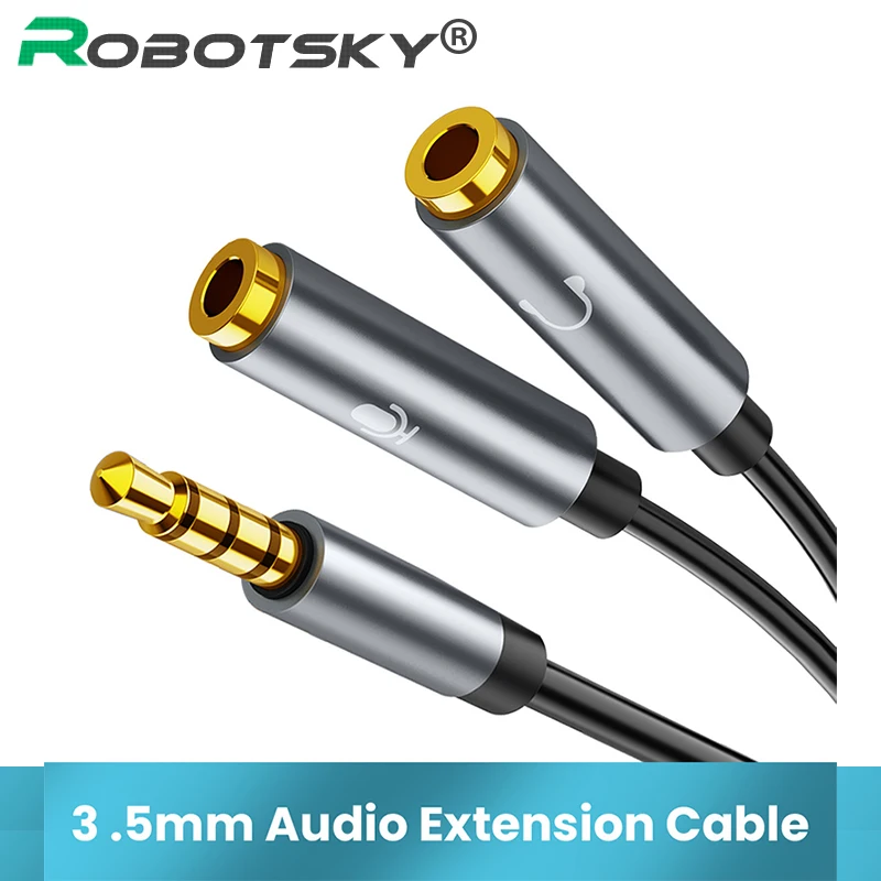 3 5 мм аудио разъем кабеля разделителя наушников 1 Мужской до 2 Женский y