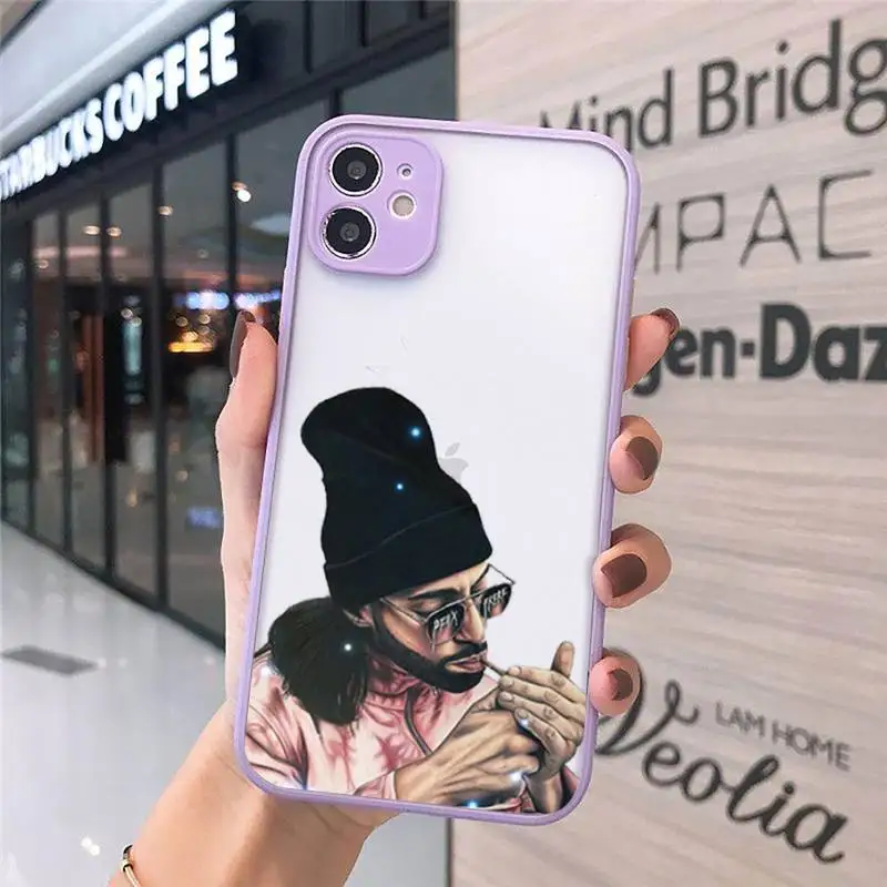 

PNL QLF Rapper Phone Cases Matte transparent For Purple iPhone 12 Mini 11 Pro XR XS Max 7 8 Plus X Back Cover